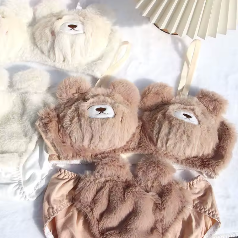 Plushé Cloudbear – 2 Piece Plushy Lingerie Set (White)