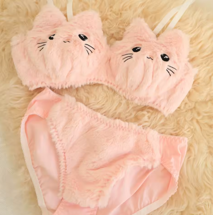 Plushé Kittykiss – 2 Piece Plushy Lingerie Set (Pink)