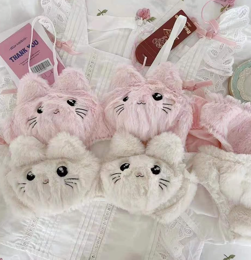 Plushé Kittykiss – 2 Piece Plushy Lingerie Set (Pink)